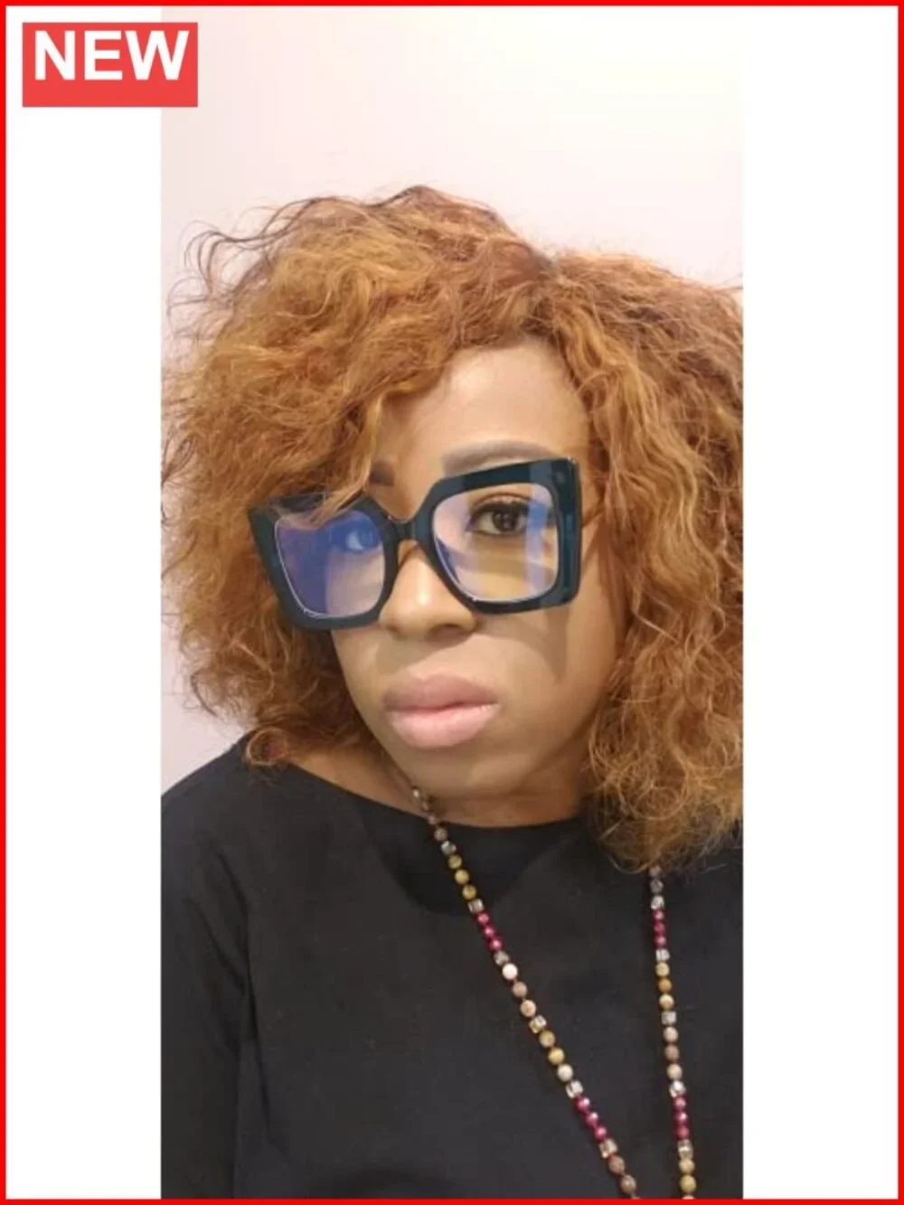 Blue Light Blocking Glasses Oversized Cat Eye Pearl Inlay Frame